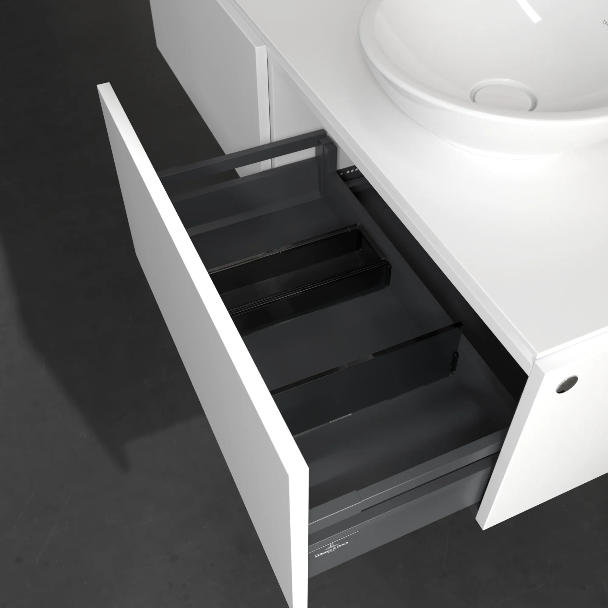 Villeroy & Boch Waschtischunterschrank „Legato“ für Schrankwaschtisch 1400 × 380 × 500 mm Weiß Matt, für links und rechts