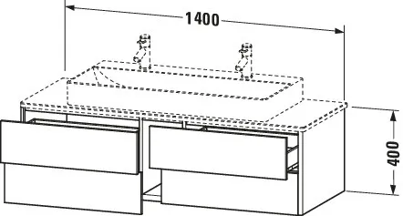 Duravit Waschtischunterschrank wandhängend „XSquare“ 140 × 40 × 54,8 cm Duravit Waschtischunterschrank wandhängend „XSquare“ 140 × 40 × 54,8 cm