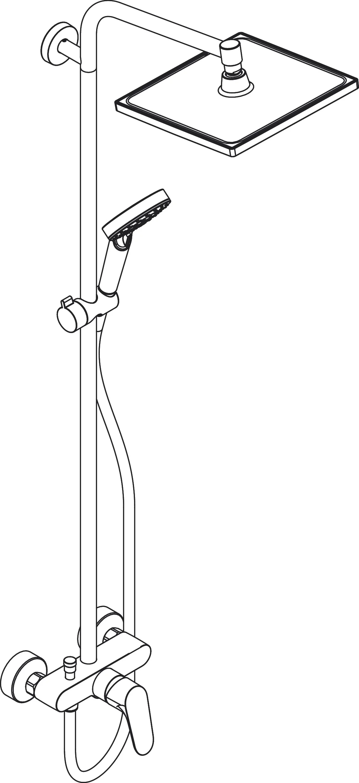 Hansgrohe Crometta E Showerpipe 240 - Einhebelmischer chrom, 240 x 240 mm, Aufputzinstallation