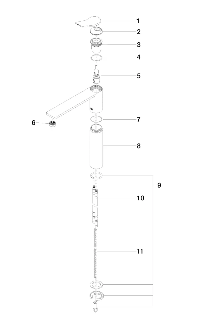 Dornbracht LISSE Waschtisch-Einhandbatterie mit erhöhtem Standfuß Light Gold gebürstet
