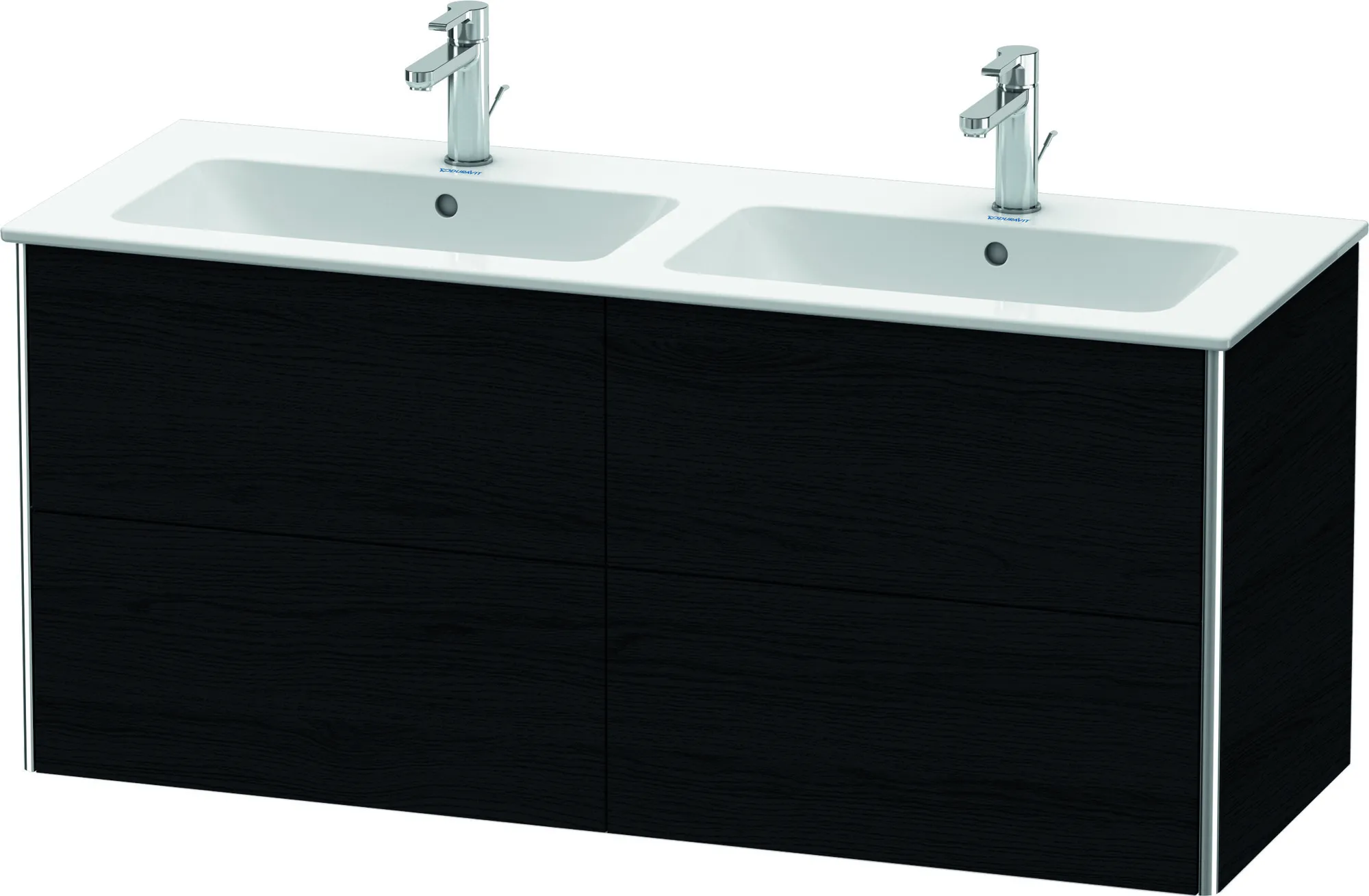 Duravit Waschtischunterschrank wandhängend „XSquare“ 128 × 56 × 47,8 cm Eiche Schwarz