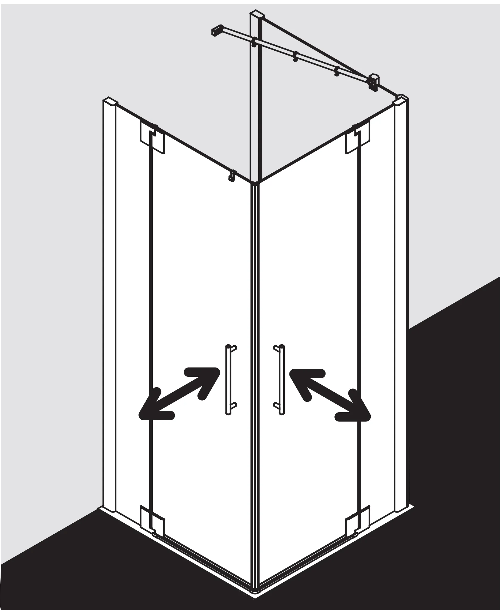 PASA XP PXEPL Eckeinstieg 2-teilig (Pendeltüren mit Festfeldern) - Halbteil links, Höhe 2000 mm, Wanneneinbaumaß 880-910 mm, Breitenverstellmaß 870-900 mm, Glasaußenkante 855-885 mm, Farbe Silber Mattglanz, Glas ESG Klar PASA XP PXEPL Eckeinstieg 2-teilig (Pendeltüren mit Festfeldern) - Halbteil links, Höhe 2000 mm, Wanneneinbaumaß 880-910 mm, Breitenverstellmaß 870-900 mm, Glasaußenkante 855-885 mm, Farbe Silber Mattglanz, Glas ESG Klar