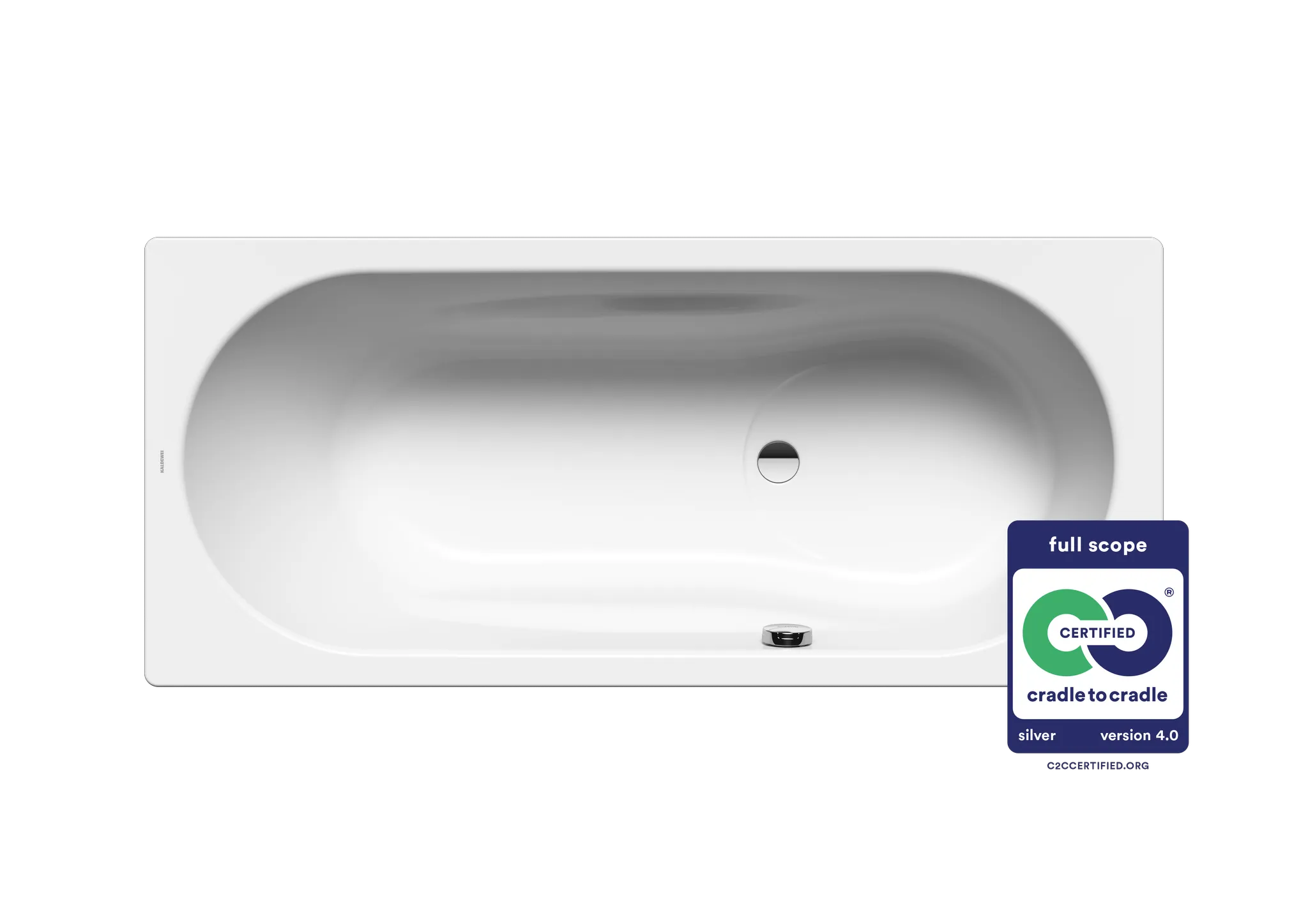 Kaldewei Badewanne „Vaio Set“ rechteck 170 × 75 cm, ohne Grifflochbohrungen mit Überlaufbohrung, in alpinweiß