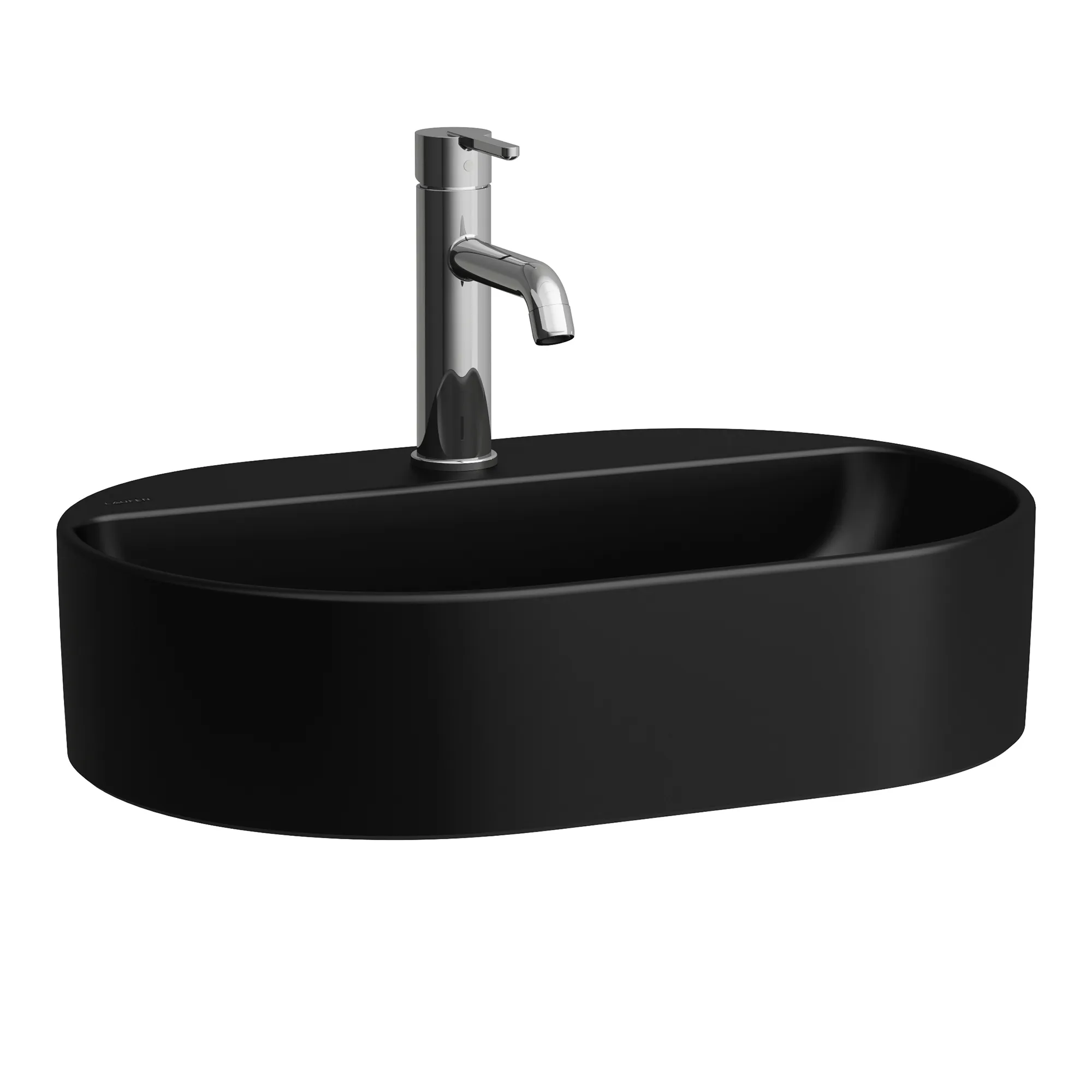 Laufen Waschtisch-Schale SAVOY 380x550x155 oval schwarz matt mit Hahnlochbank