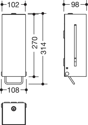 HEWI Seifenspender „System 900“ 9,8 × 10,2 × 27 cm HEWI Seifenspender „System 900“ 9,8 × 10,2 × 27 cm