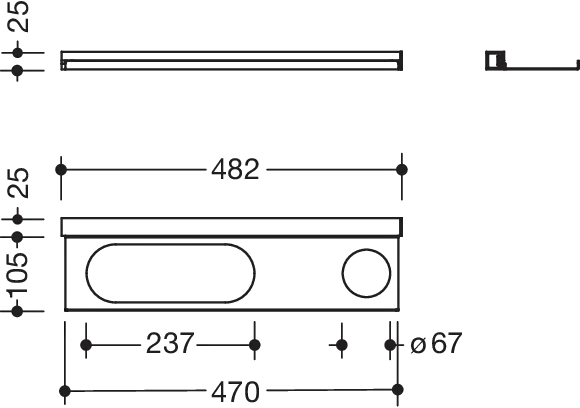 HEWI Ablage in Befestigung verdeckt HEWI Ablage in Befestigung verdeckt