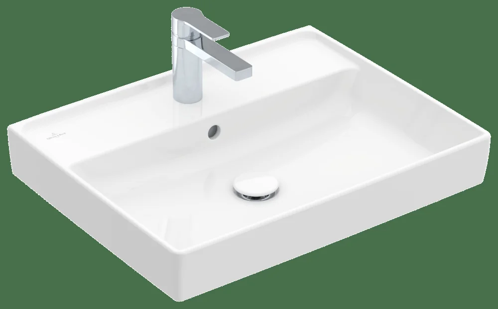 Villeroy & Boch Collaro Waschbecken 600x470mm, Rechteck, TitanCeram, 1HL. m., ÜL., Unterseite geschliffen, Weiß Alpin Villeroy & Boch Collaro Waschbecken 600x470mm, Rechteck, TitanCeram, 1HL. m., ÜL., Unterseite geschliffen, Weiß Alpin
