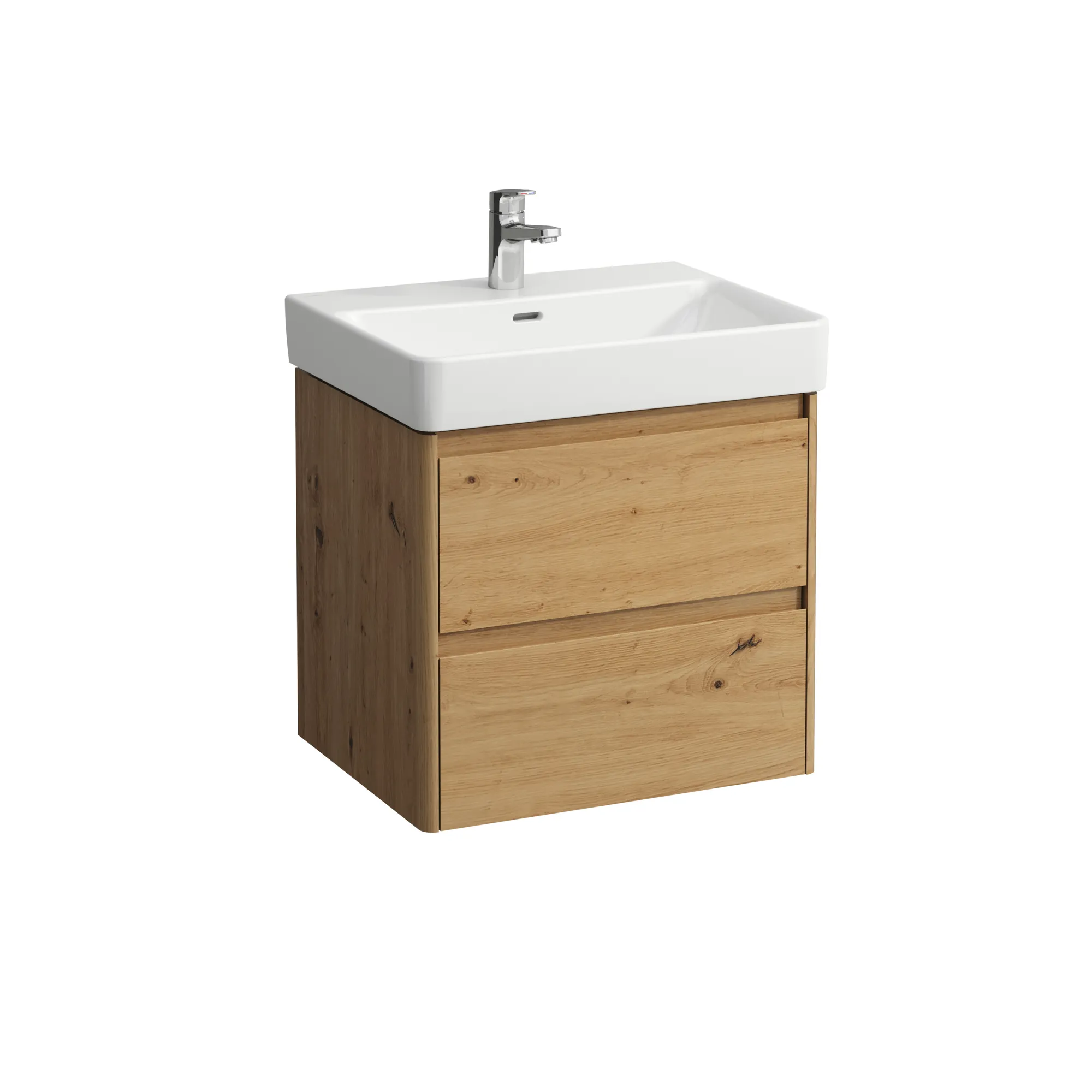 Waschtischunterbau BASE 2.0 für PRO S 446x572x515 2 Schubladen mit Griffmulde für Waschtisch H810963 weiß matt