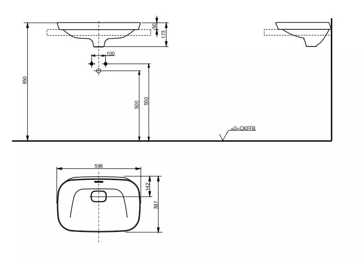 Toto Aufsatzwaschtisch „NEOREST“ 596 × 397 × 173 mm