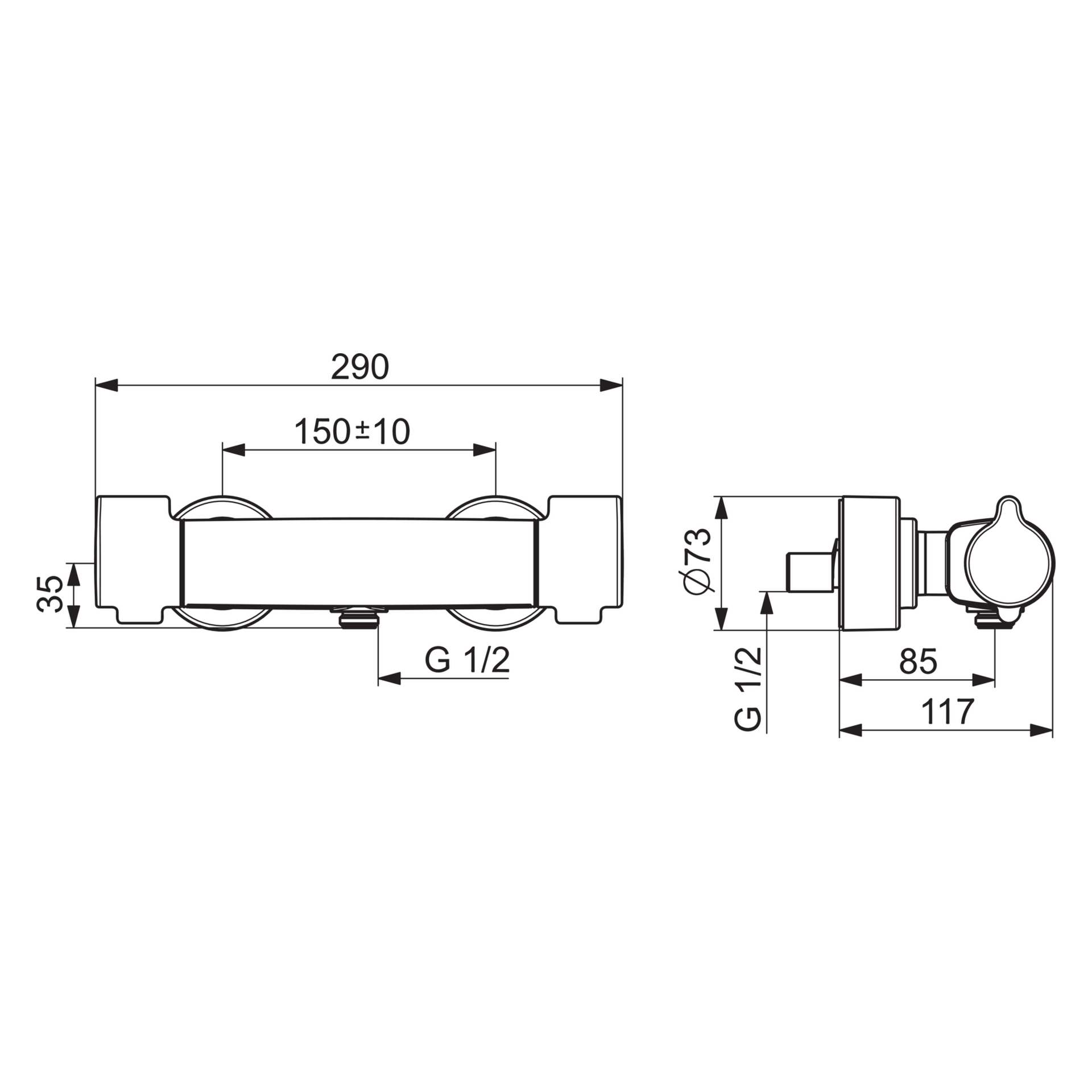 HA Brausebatterie HANSACLINICA 0880 Chrom