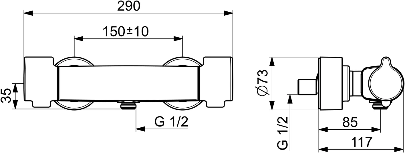 HansaCLINICA Duscharmatur Hansaclinica 2018 Thermostat Chrom Wandmontage HansaCLINICA Duscharmatur Hansaclinica 2018 Thermostat Chrom Wandmontage