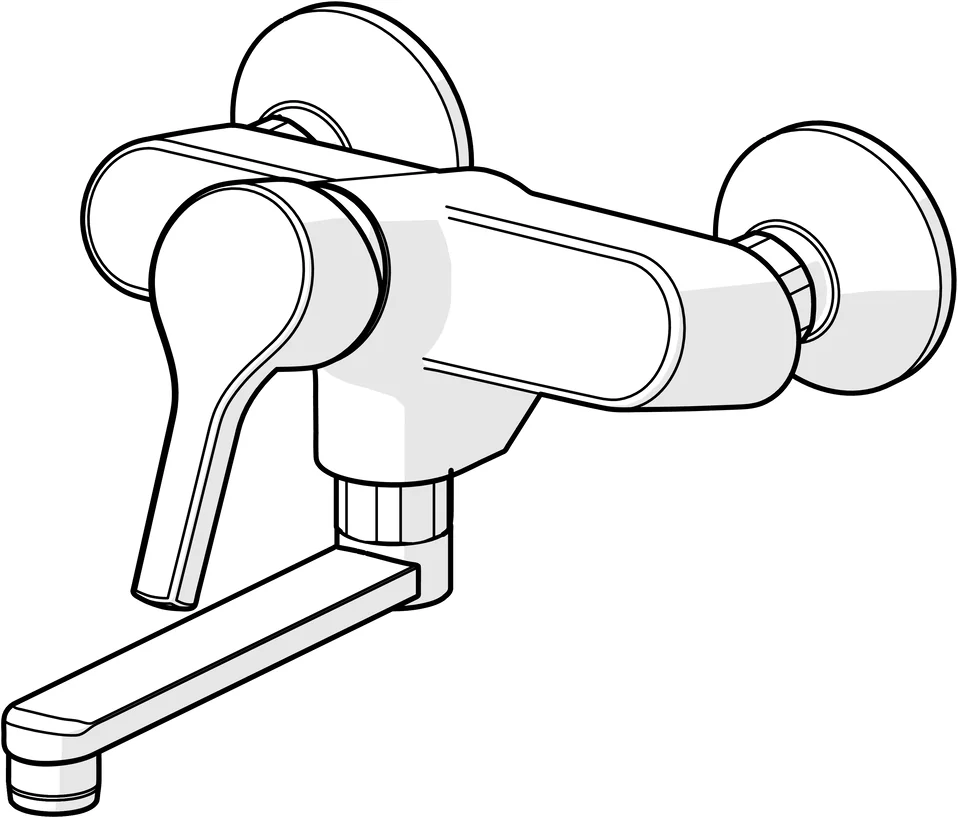 HA Einhebelmischer Waschtisch- und Küchenarmatur HANSAPALENO 5638 Ausladung 242 mm DN15 Chrom