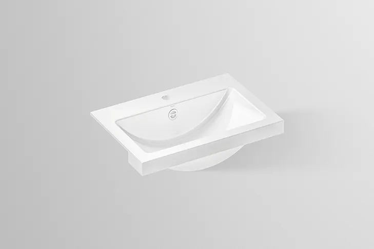 Waschbecken „R-Serie“ 585 × 135 mm, Hahnlochposition mittig mit ProShield Waschbecken „R-Serie“ 585 × 135 mm, Hahnlochposition mittig mit ProShield