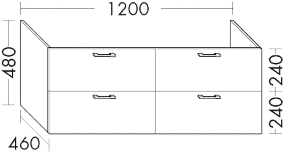 Burgbad Waschtischunterschrank Sys30, 1200 mm breit, 480 mm hoch, 460 mm tief, für Doppelwaschtisch mit 2 Schubladen und 2 Auszügen Burgbad Waschtischunterschrank Sys30, 1200 mm breit, 480 mm hoch, 460 mm tief, für Doppelwaschtisch mit 2 Schubladen und 2 Auszügen