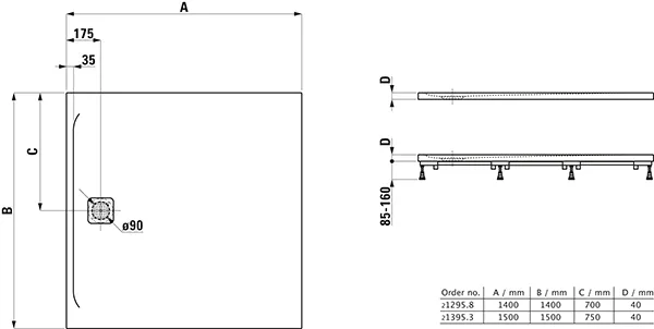 Laufen quadrat Duschwanne „Pro“ 1500 × 1500 mm ohne Oberflächenbeschichtung, ohne Oberflächenveredelung, in Anthrazit Laufen quadrat Duschwanne „Pro“ 1500 × 1500 mm ohne Oberflächenbeschichtung, ohne Oberflächenveredelung, in Anthrazit