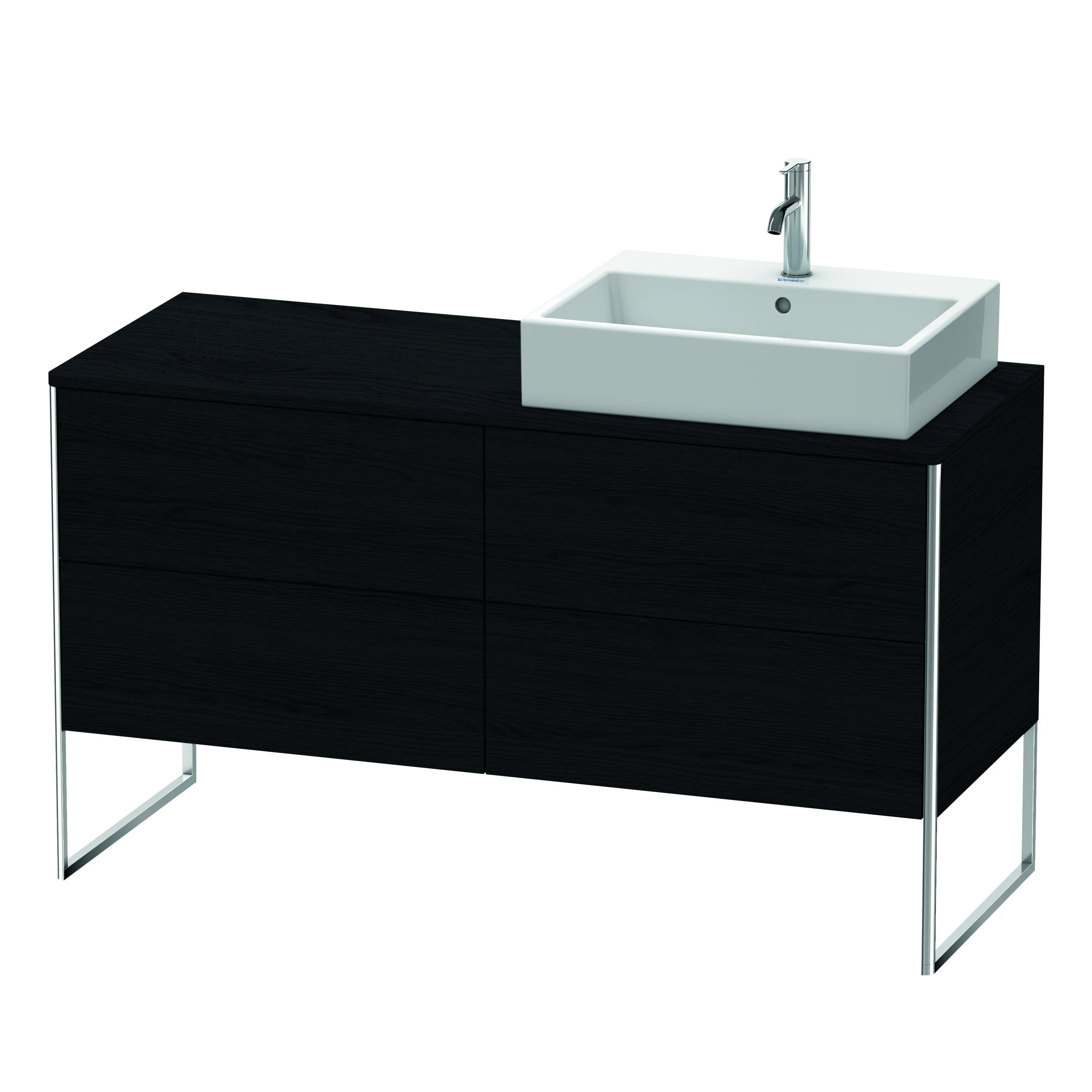 Duravit Waschtischunterschrank bodenstehend „XSquare“ 140 × 77,8 × 54,8 cm Eiche Schwarz
