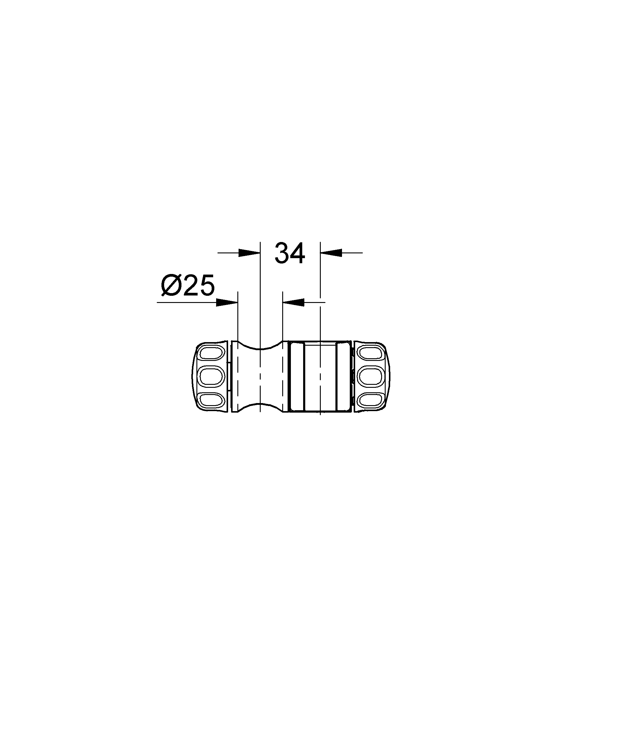 Gleitelement 07659, für Brausestangen Tempesta mit Durchmesser 24,7 mm, chrom