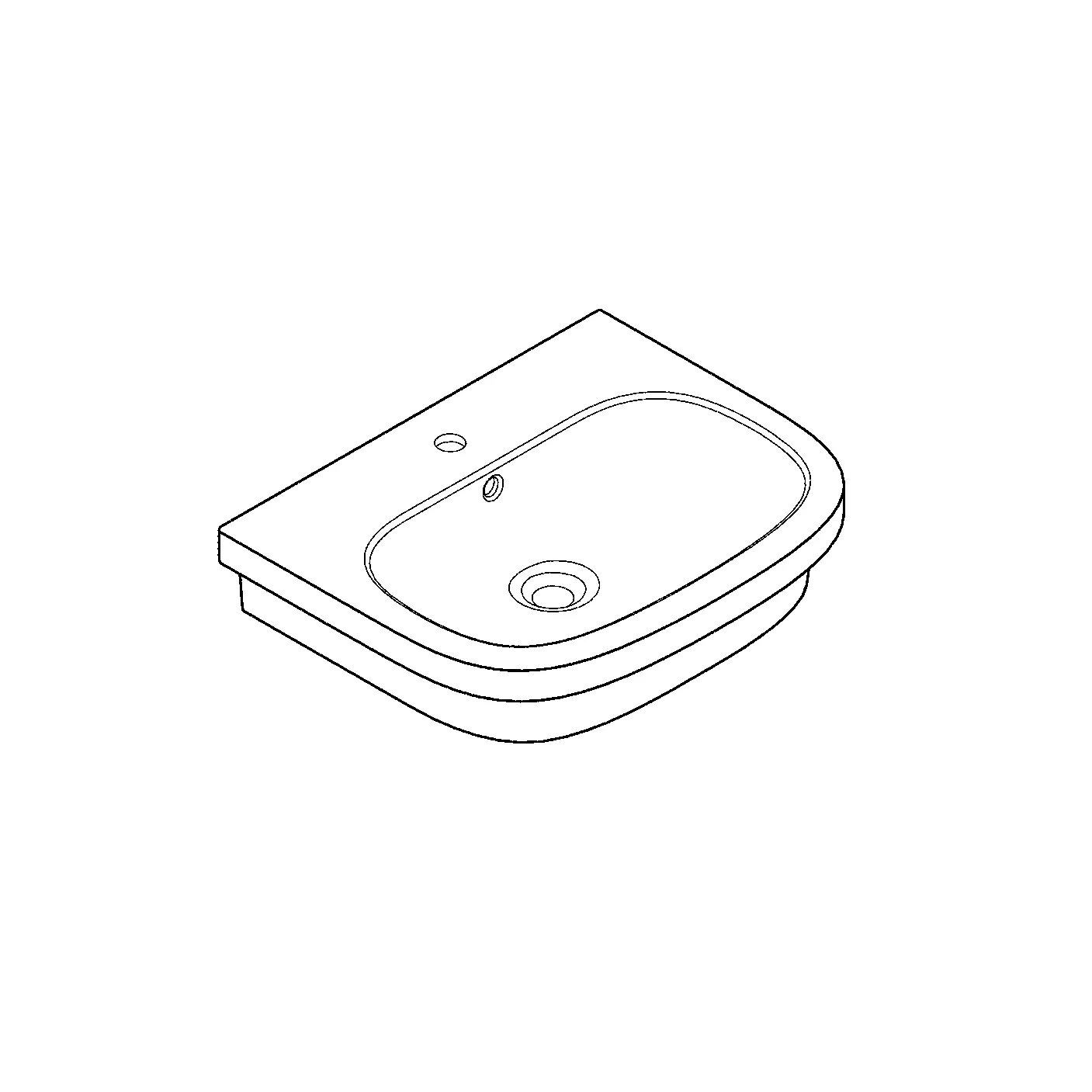 Grohe Aufsatzwaschtisch Euro Keramik 39337, 600x480mm, 1 Hahnloch, Überlauf, alpinweiß Grohe Aufsatzwaschtisch Euro Keramik 39337, 600x480mm, 1 Hahnloch, Überlauf, alpinweiß