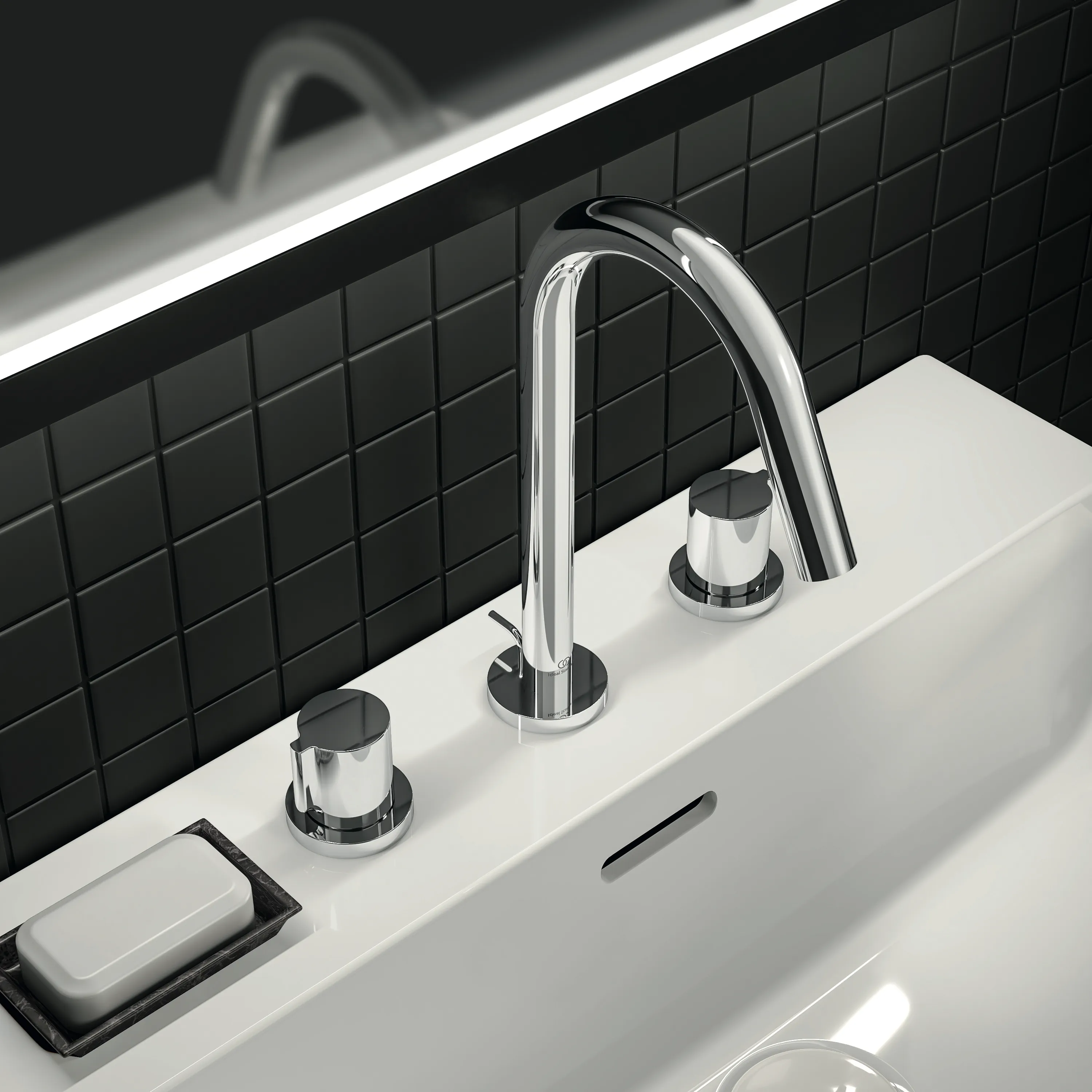 Ideal Standard Joy Arm 3-Loch Waschtischarmatur BC783AA, Chrom Ideal Standard Joy Arm 3-Loch Waschtischarmatur BC783AA, Chrom