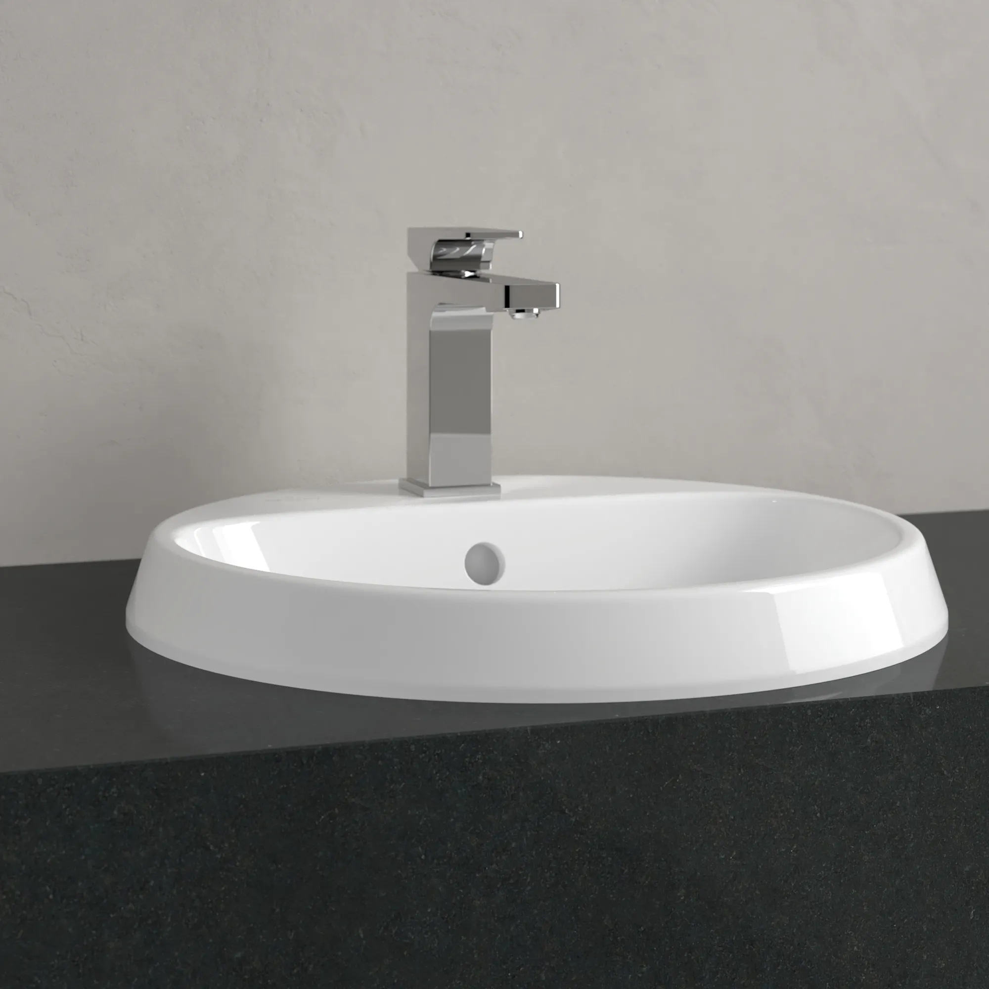 Villeroy & Boch Einbauwaschtisch „Architectura“ mit 1×1 Hahnlochbohrung, ⌀ 450 mm, mit Hahnlochbohrung, Hahnlochposition mittig in Weiß Alpin Villeroy & Boch Einbauwaschtisch „Architectura“ mit 1×1 Hahnlochbohrung, ⌀ 450 mm, mit Hahnlochbohrung, Hahnlochposition mittig in Weiß Alpin