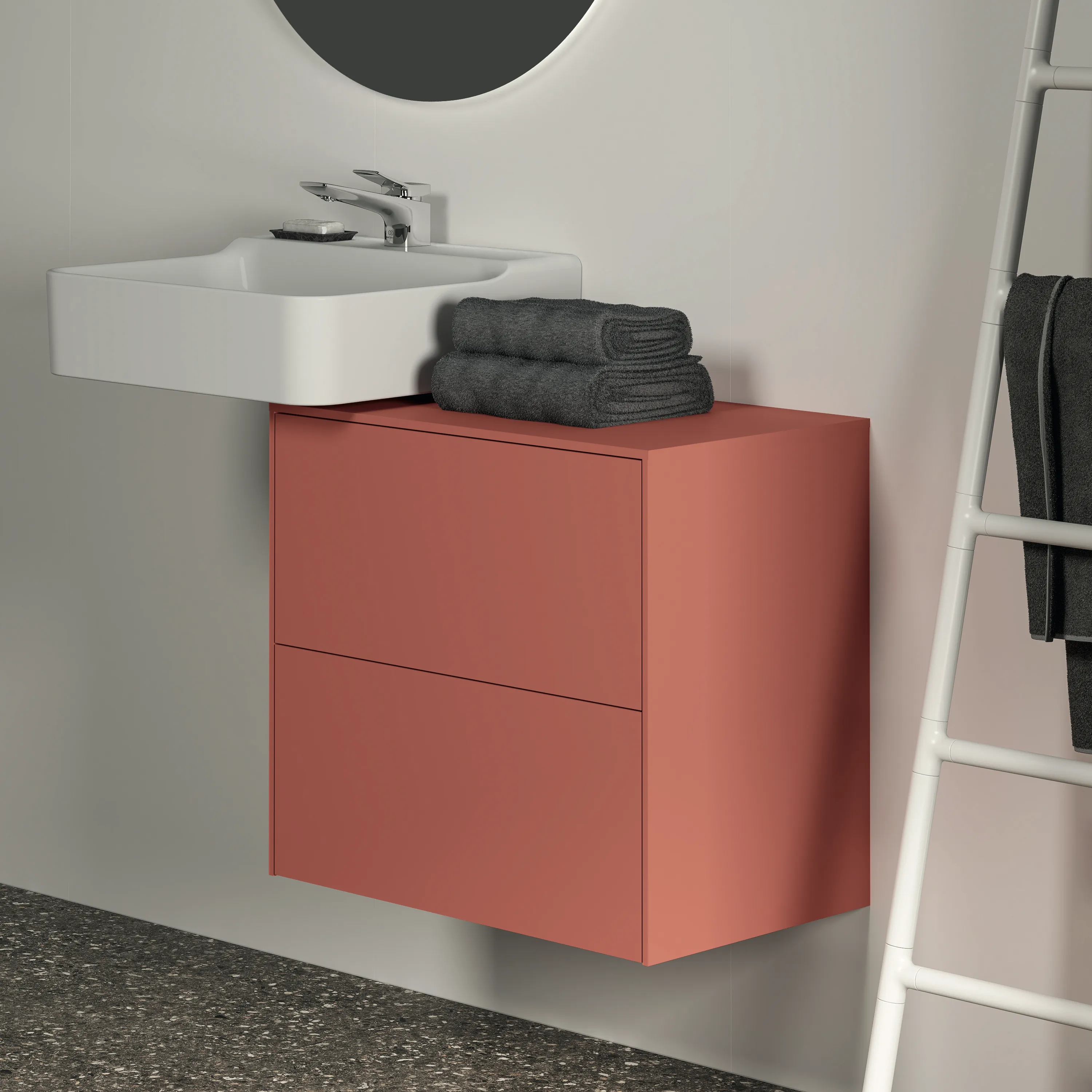 Ideal Standard Waschtischunterschrank Conca, 2 Auszüge, ohne Ausschnitt, 602x373x550 mm, Sunset