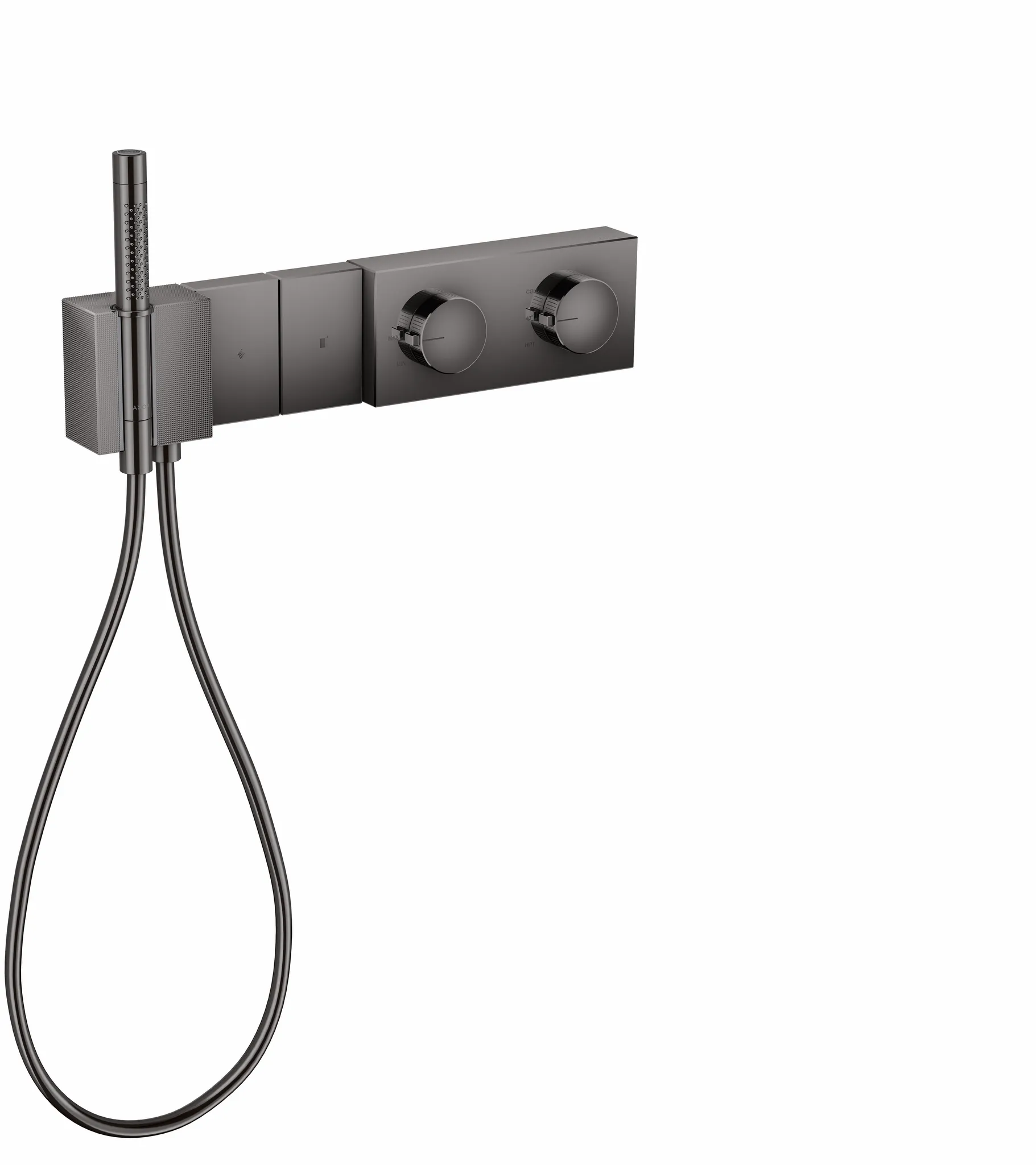 Hansgrohe AXOR Edge Thermostatmodul Select 470⁄100 Unterputz für 2 Verbraucher - Diamantschliff, Polished Black Chrome Hansgrohe AXOR Edge Thermostatmodul Select 470⁄100 Unterputz für 2 Verbraucher - Diamantschliff, Polished Black Chrome