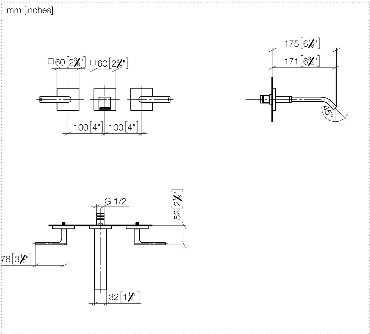 Waschtisch-Wandbatterie ohne Ablaufgarnitur IMO Chrom 36712671 Waschtisch-Wandbatterie ohne Ablaufgarnitur IMO Chrom 36712671