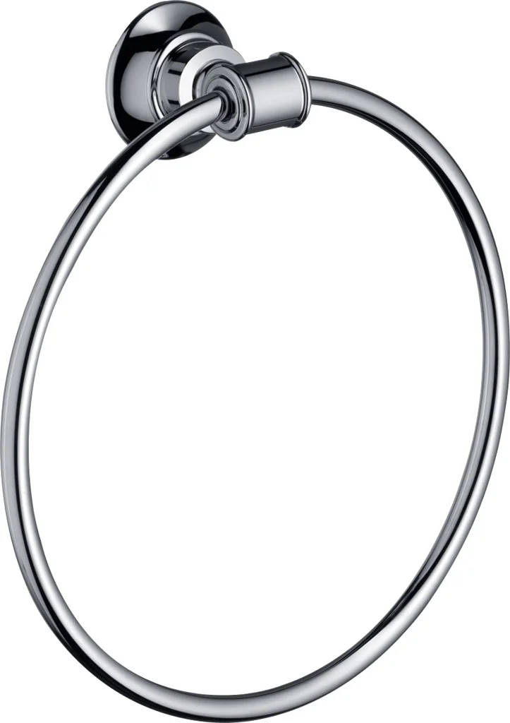 Hansgrohe AXOR Montreux Handtuchring chrom, schwenkbar, Wandmontage mit verdeckter Befestigung, Bohrabstand 35 mm, Bohrloch Ø 6 mm