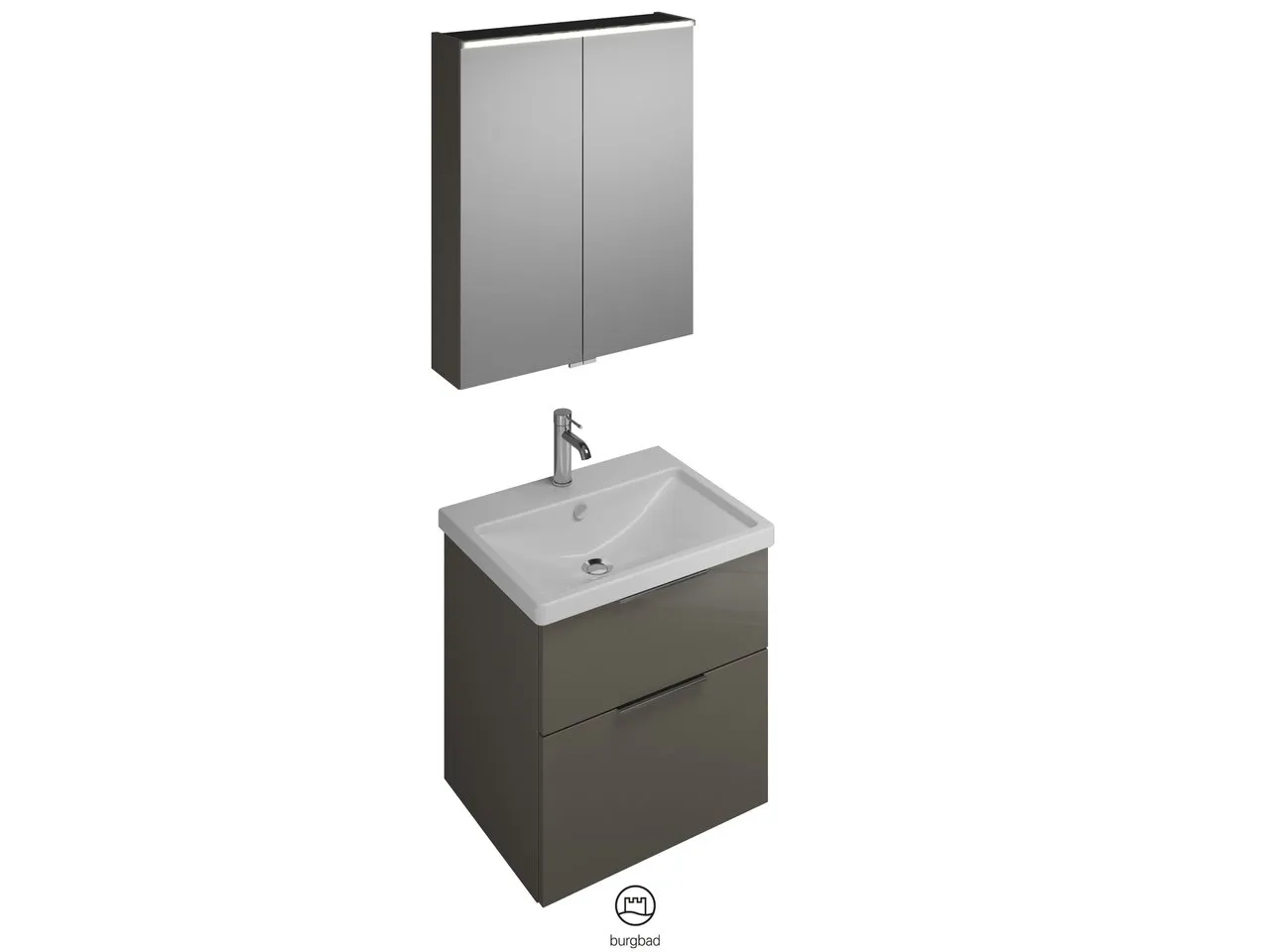 Badmöbelset (SFAN065), Breite 650 mm, Eqio, SPS, Keramik-WT, WTU, Lack Matt Badmöbelset (SFAN065), Breite 650 mm, Eqio, SPS, Keramik-WT, WTU, Lack Matt