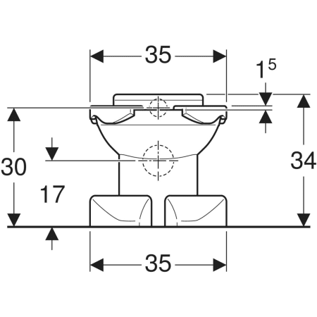 Stand-Tiefspül-WC „Bambini“ 35 × 34 × 50 cm in karminrot mit KeraTect®