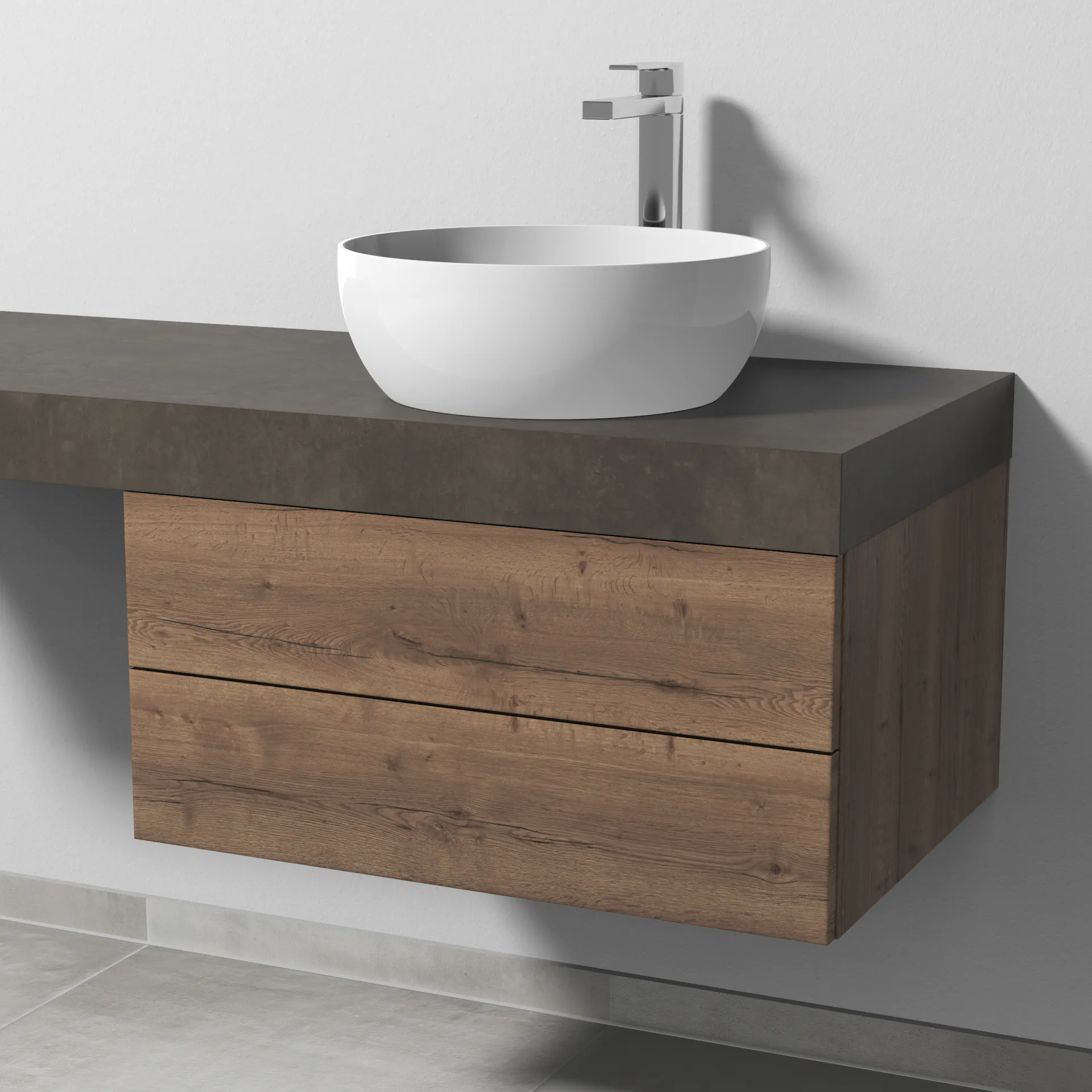 Sanipa Waschtischunterschrank „2morrow“ 700 × 340 × 520 mm in Eiche Tabak
