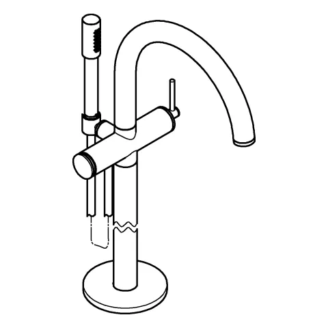 Einhand-Wannenbatterie Atrio 24368, Bodenmontage, Fertigmontageset für 45 984, mit Brauseset Rainshower Aqua Stick, chrom Einhand-Wannenbatterie Atrio 24368, Bodenmontage, Fertigmontageset für 45 984, mit Brauseset Rainshower Aqua Stick, chrom