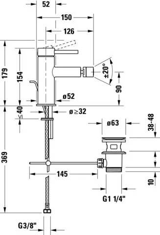 Cir 1Heb-Bidmi Ablfgar chr 52x152x152 Ala:128 Ansm SchAns:3/8" Strhlfo Kgg