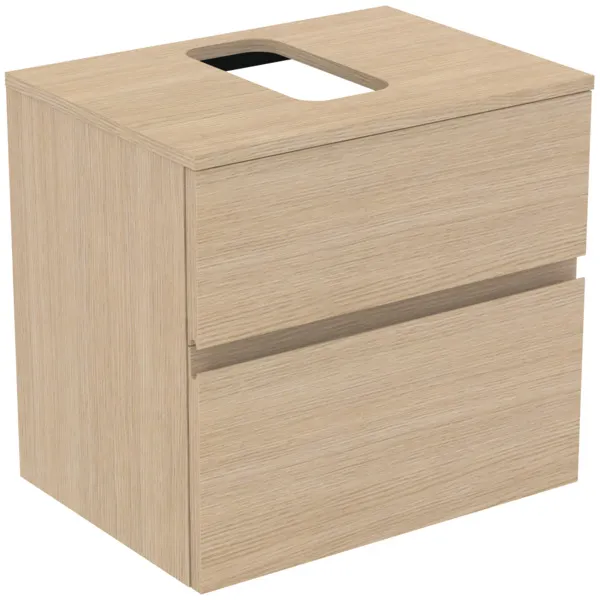 Ideal Standard Waschtischunterschrank Finesse E3476US, 602x440x558mm, 2 Auszüge, Eiche weiß