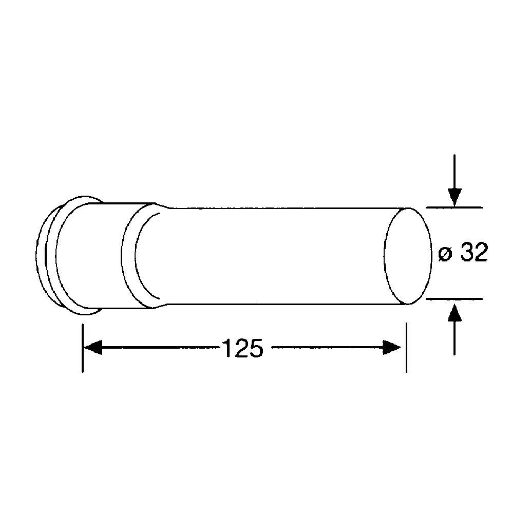 Kludi BAD SIFONE Verlängerungsrohr für Bidet-Sifon, chrom, 1 1/4 x 125 mm, D 32 mm