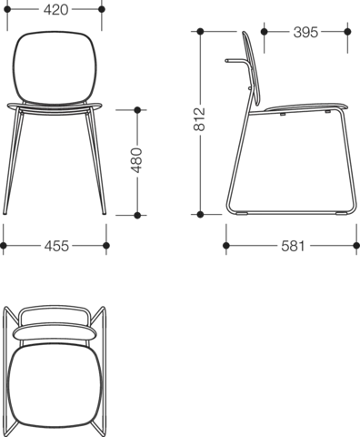 Badstuhl, Gestell schwarz tiefmatt pulverbeschichtet, Sitzfläche und Rückenlehne aus hochwertigem PIR Kunststoff (Post-Industrial-Recycling), Höhe 812 mm, Breite 455 mm, Sitzhöhe 480 mm, Sitzfläche 420 mm breit, in Farbe JB Badstuhl, Gestell schwarz tiefmatt pulverbeschichtet, Sitzfläche und Rückenlehne aus hochwertigem PIR Kunststoff (Post-Industrial-Recycling), Höhe 812 mm, Breite 455 mm, Sitzhöhe 480 mm, Sitzfläche 420 mm breit, in Farbe JB