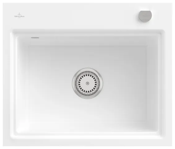 Villeroy & Boch flächenbündiges Küchenspülbecken „Subway Style“ 60 S flat 600 × 510 × 220 mm, für Becken rechts in Weiß Alpin