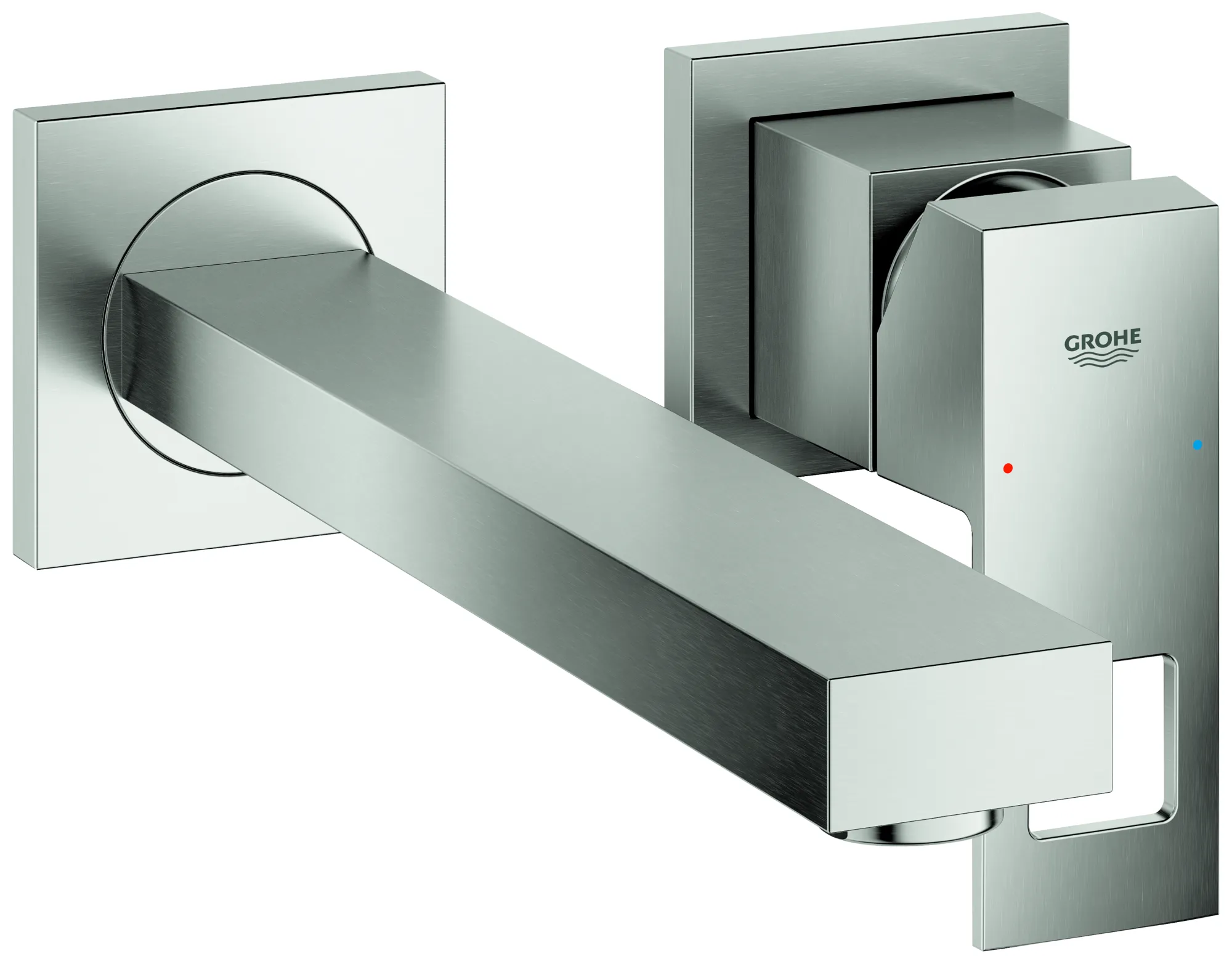 Grohe Eurocube 2-Loch-Waschtischbatterie Wandmontage supersteel Farbe: supersteel Grohe Eurocube 2-Loch-Waschtischbatterie Wandmontage supersteel Farbe: supersteel