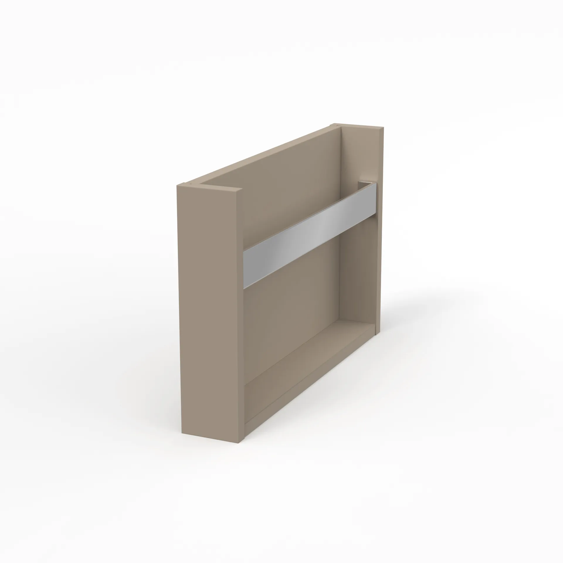 Konsolen vertikal - passend unterKonsole horizontalmit HandtuchhalterSchichtstoff Farbe: Sandgrau (matt)|Größe: 8,5 × 52 × 34 cm