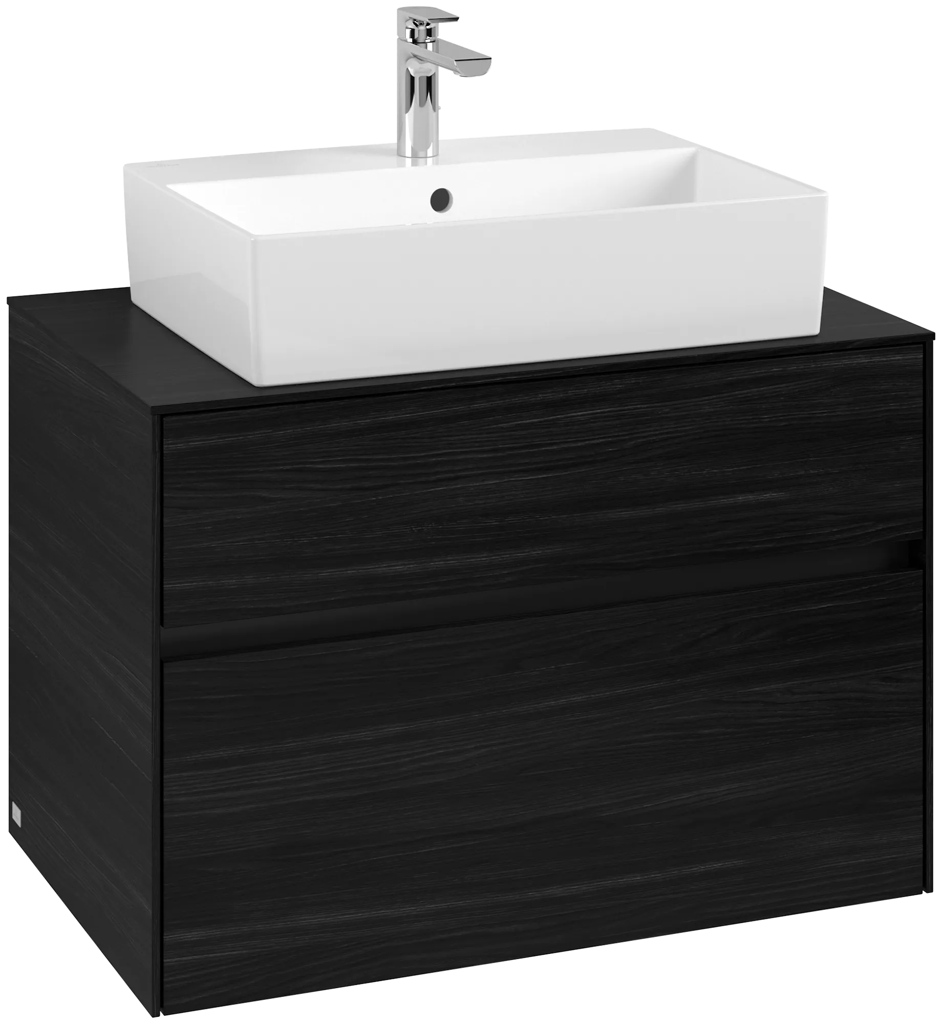 Villeroy & Boch Waschbeckenunterschrank Collaro C124B0, Eckig Black Oak, 800x548x500mm, mit Beleuchtung und SoftClosing Villeroy & Boch Waschbeckenunterschrank Collaro C124B0, Eckig Black Oak, 800x548x500mm, mit Beleuchtung und SoftClosing