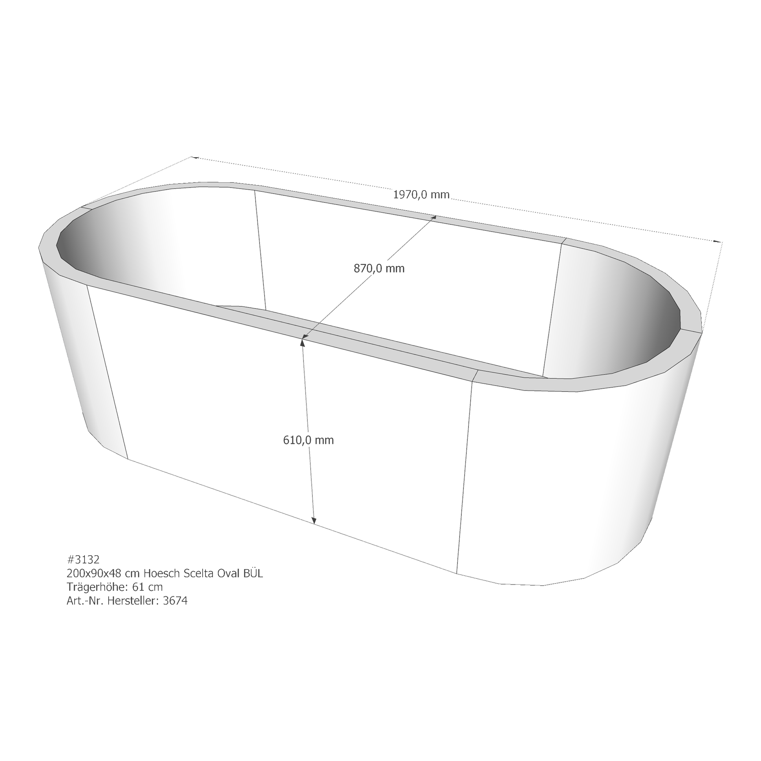 Badewannenträger für Hoesch Scelta 2000×900 200 × 90 × 48 cm Badewannenträger für Hoesch Scelta 2000×900 200 × 90 × 48 cm
