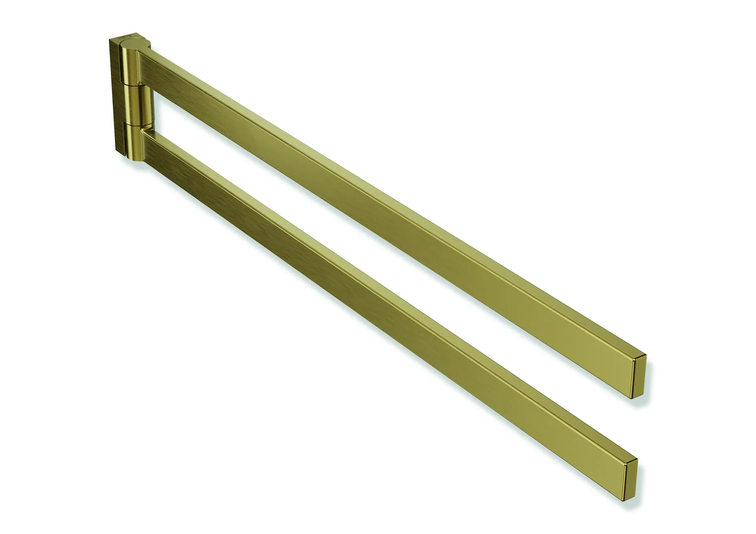 HEWI Handtuchhalter System 900Q, PVD-beschichtet, gold gebürstet, Länge 446 mm, Höhe 72 mm