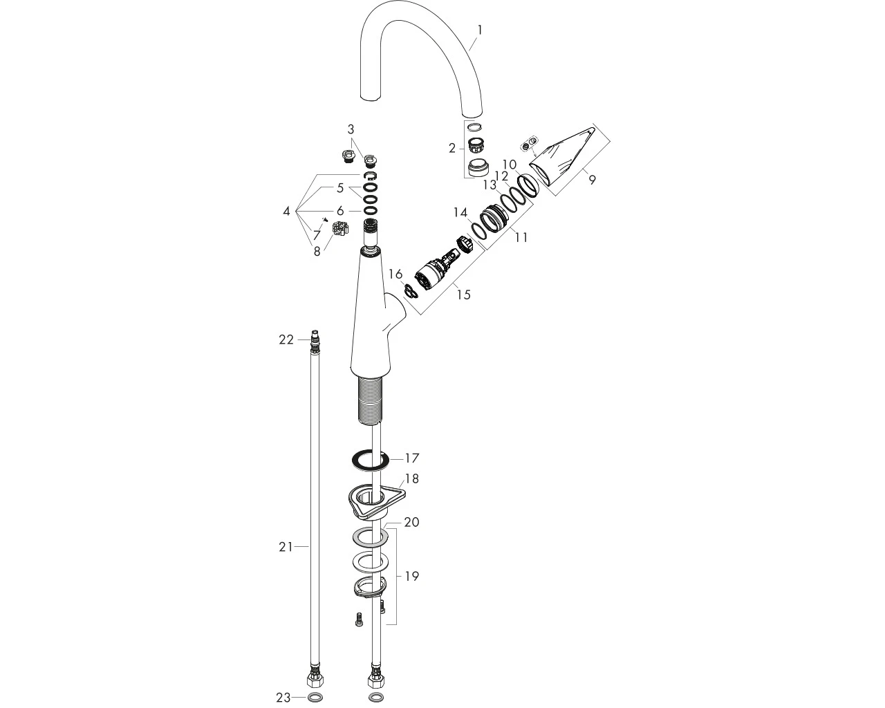 Spültischmischer 220 Talis M51 1jet chrom