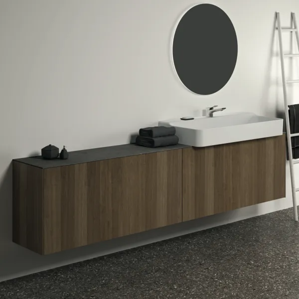 Ideal Standard Waschtischunterschrank „Conca“ 238,5 × 54 × 37,3 cm Walnuss dunkel Furnier Ideal Standard Waschtischunterschrank „Conca“ 238,5 × 54 × 37,3 cm Walnuss dunkel Furnier