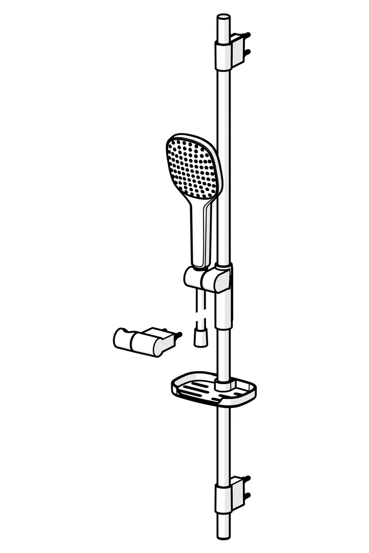 HansaACTIVEJET Style Wandstangen-Brausenset 8437 Chrom