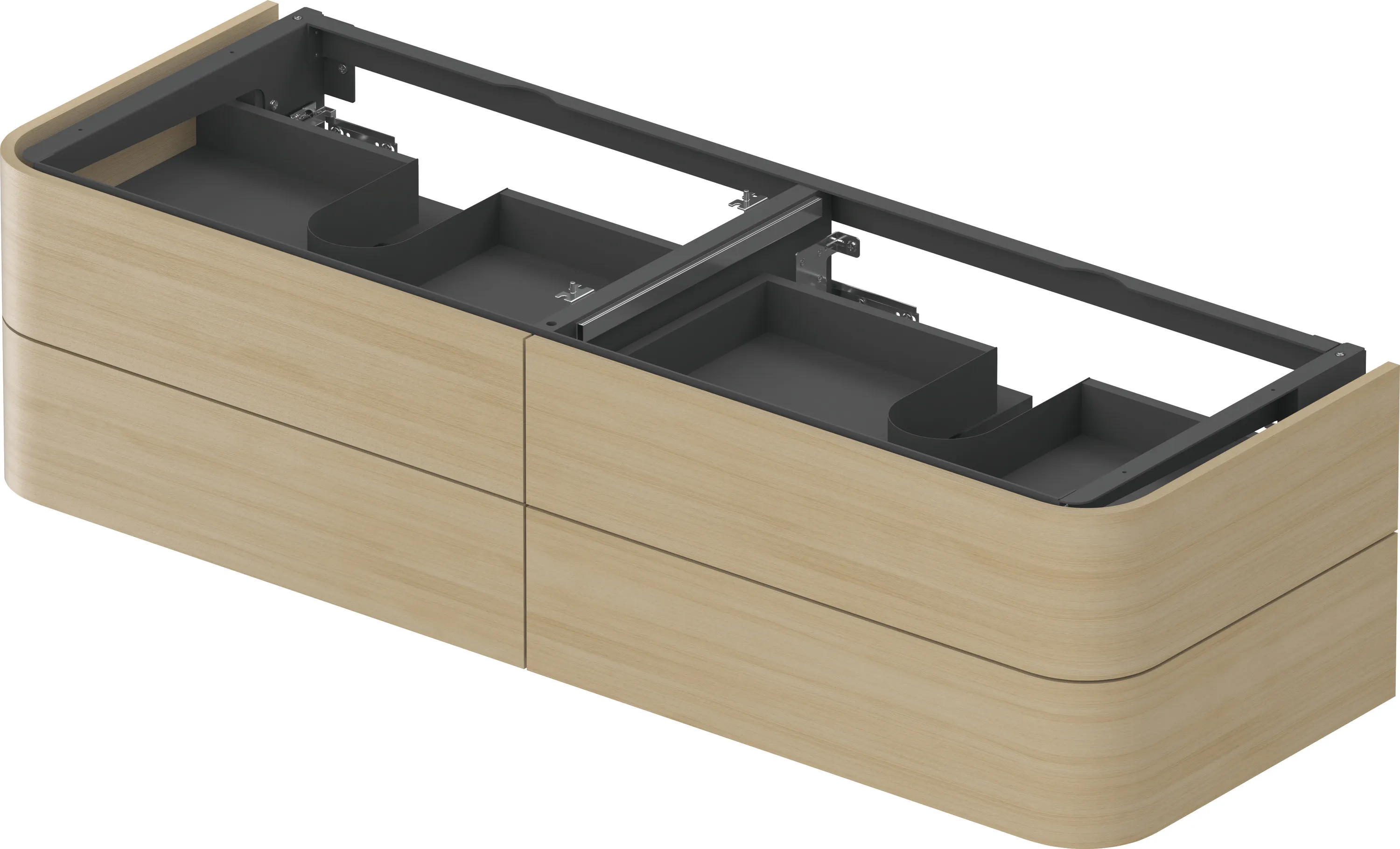 Duravit Waschtischunterschrank wandhängend „Happy D.2 Plus“ 160 × 40,8 × 55 cm Mediterrane Eiche