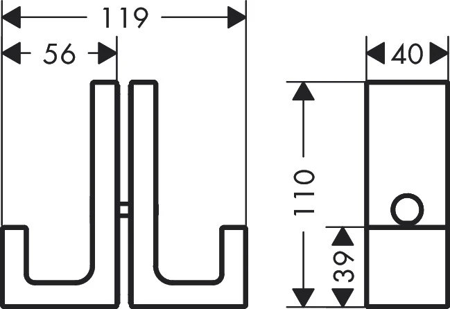 AXOR Universal Rectangular Duschtürgriff Chrom