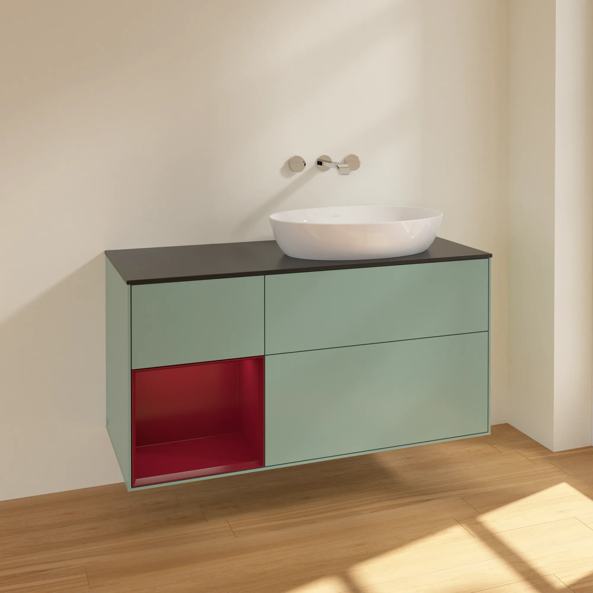 Villeroy & Boch Finion FA4 Waschbeckenunterschrank 1200x603x501mm Olive Matt Lacquer