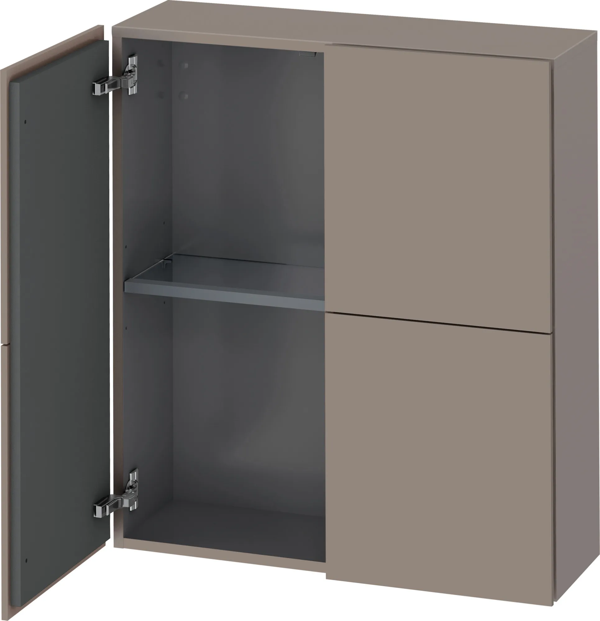 Duravit Halbhochschrank „L-Cube“ 70 × 80 × 24,3 cm Basalt Matt