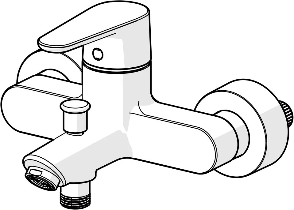 HansaVANTIS EHM Wannenfüll- und Brausebatterie Chrom, Wandmontage, Einhebelmischer, CASCADE Strahlregler HansaVANTIS EHM Wannenfüll- und Brausebatterie Chrom, Wandmontage, Einhebelmischer, CASCADE Strahlregler
